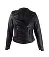 City Chic Womens Faux Leather Biker Jacket black XL/22W