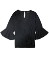 City Chic Womens Lace Back Zip-up Blouse black 16