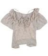 American Eagle Womens Floral Ruffled Blouse 107 L