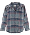 American Eagle Womens Distressed Plaid Button Up Shirt