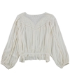 American Eagle Womens Lace Accent Peasant Blouse 106 M
