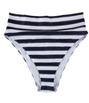 American Eagle Womens Stripes High Cut Cheeky Bikini Swim Bottom 400 L
