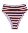 American Eagle Womens Stripes High Cut Cheeky Bikini Swim Bottom 677 L
