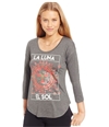 Belle du Jour Womens Sun Moon Foil Graphic T-Shirt charcoal XS