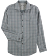 Tasso Elba Mens Vercelli Plaid Button Up Shirt greycombo S