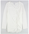 bar III Womens Twist Hem Knit Blouse washedwhite 2XL