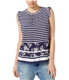maison Jules Womens Striped Knit Blouse blunotteco XXS