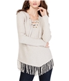I-N-C Womens Fringe Pullover Sweater natural M
