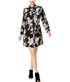maison Jules Womens Floral-Print Shirt Dress blackcombo XS