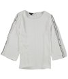 Alfani Womens Embellished Sleeve Pullover Blouse white S