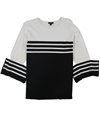 Alfani Womens Stripe Colorblock Knit Sweater black 0X