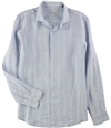 Tasso Elba Mens Boucle Button Up Shirt bluecombo L