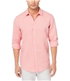 I-N-C Mens Seamed Roll Button Up Shirt coral S