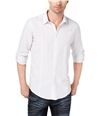 I-N-C Mens Seamed Roll Button Up Shirt whtcombo M