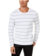 I-N-C Mens Textured Stripe Pullover Sweater whitepure 2XL