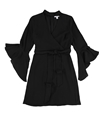 bar III Womens Bell-Sleeve A-line Dress deepblack XS