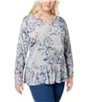 Style & Co. Womens Floral Henley Shirt