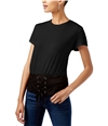 I-N-C Womens Colorblocked Corset Basic T-Shirt deepblack XS