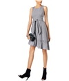 I-N-C Womens Asymmetrical Fit & Flare Dress deepblack 18