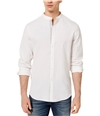 I-N-C Mens Seersucker Button Up Shirt whitepure S
