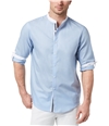 I-N-C Mens Contrasting Collar Button Up Shirt freshblue S