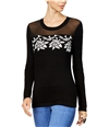 Thalia Sodi Womens Illusion Pullover Sweater deepblack XS