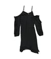 bar III Womens Cold-Shoulder Asymmetrical Dress black M