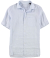 Tasso Elba Mens Cross-Dye Button Up Shirt cloudcombo S