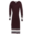 bar III Womens Ribbed-Knit Midi Sweater Dress mediumred M