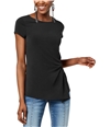 I-N-C Womens Twist Front Basic T-Shirt black S