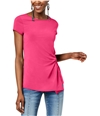 I-N-C Womens Ruching Basic T-Shirt pink PM