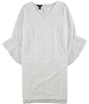 Alfani Womens Lace Shift Dress white 4