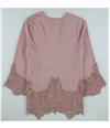 Alfani Womens Lace Inset Cardigan Sweater mauvecloud L