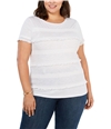 Style & Co. Womens Fringed Embellished T-Shirt white 3X
