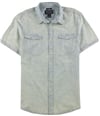 American Rag Mens Washed Button Up Shirt pasblue S
