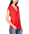 I-N-C Womens Inverted Pleat Pullover Blouse darkred S