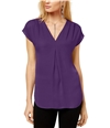 I-N-C Womens Inverted Pleat Pullover Blouse medpurple S