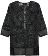 Alfani Womens Floral Jacket black L