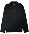 Tasso Elba Mens Piped 1/4 Zip Pullover Sweater black S