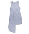 bar III Womens Asymmetrical Drape Bodycon Dress brunerablue XL
