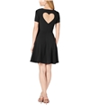 maison Jules Womens Heart Cutout Fit & Flare Dress deepblack 6