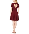 maison Jules Womens Heart Cutout Fit & Flare Dress rubywine 4