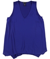 I-N-C Womens Hankerchief Hem Sleeveless Blouse Top brightblue XS