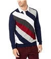 Club Room Mens Striped Rugby Polo Sweater nvybluecombo S