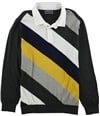 Club Room Mens Striped Rugby Polo Sweater onyxhtrcb S