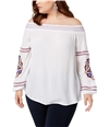 I-N-C Womens Embroidered Off The Shoulder Blouse, TW2