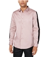 I-N-C Mens Velvet Stripe Button Up Shirt pink L