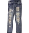 I-N-C Mens Plaid Patched Straight Leg Jeans