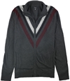 Alfani Mens Zip-Front Striped Cardigan Sweater onyxheather M