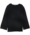 Alfani Womens Button Sleeve Pullover Blouse black S